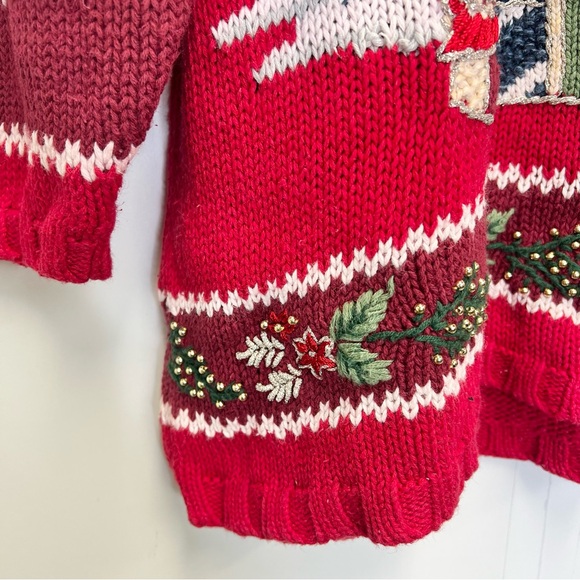 Vintage Tiara Holiday Snowmen Sweater Size 22-24 Christmas Knit Winter Snowflake - Picture 4 of 6